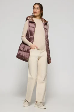 Polo Club Vestes*Veste sans manches matelassée Ice avec capuche fixe et détails Rose taupe
