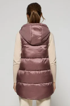 Polo Club Vestes*Veste sans manches matelassée Ice avec capuche fixe et détails Rose taupe