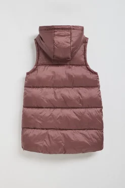 Polo Club Vestes*Veste sans manches matelassée Ice avec capuche fixe et détails Rose taupe