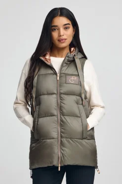 Polo Club Vestes*Veste sans manches matelassée vert kaki avec logo Vert militaire