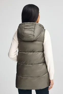 Polo Club Vestes*Veste sans manches matelassée vert kaki avec logo Vert militaire