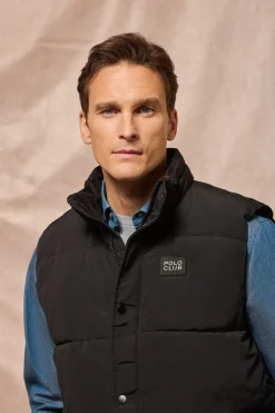 Polo Club Vestes*Veste sans manches e matelassée à écusson caoutchouté Noir