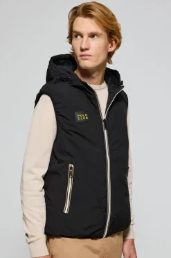 Polo Club Vestes*Veste sans manches e légère avec capuche fixe et détails Noir