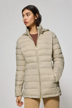 Polo Club Vestes*Veste ultralight beige foncé Cintia à capuche amovible et broderie PC Beige Oscuro