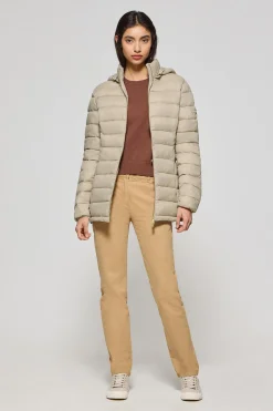 Polo Club Vestes*Veste ultralight beige foncé Cintia à capuche amovible et broderie PC Beige Oscuro