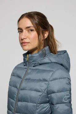 Polo Club Vestes*Veste ultralight bleu jean Cintia à capuche amovible et broderie PC Denim