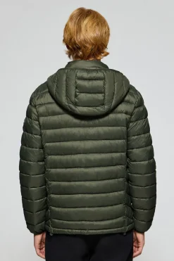 Polo Club Vestes*Veste ultralight verte Corey à capuche amovible et broderie PC Vert forêt