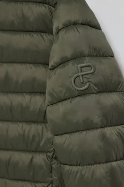 Polo Club Vestes*Veste ultralight verte Corey à capuche amovible et broderie PC Vert forêt