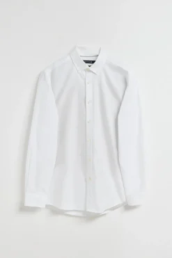 Polo Club Chemises*Veste unie Oxford he avec logo brodé Blanc